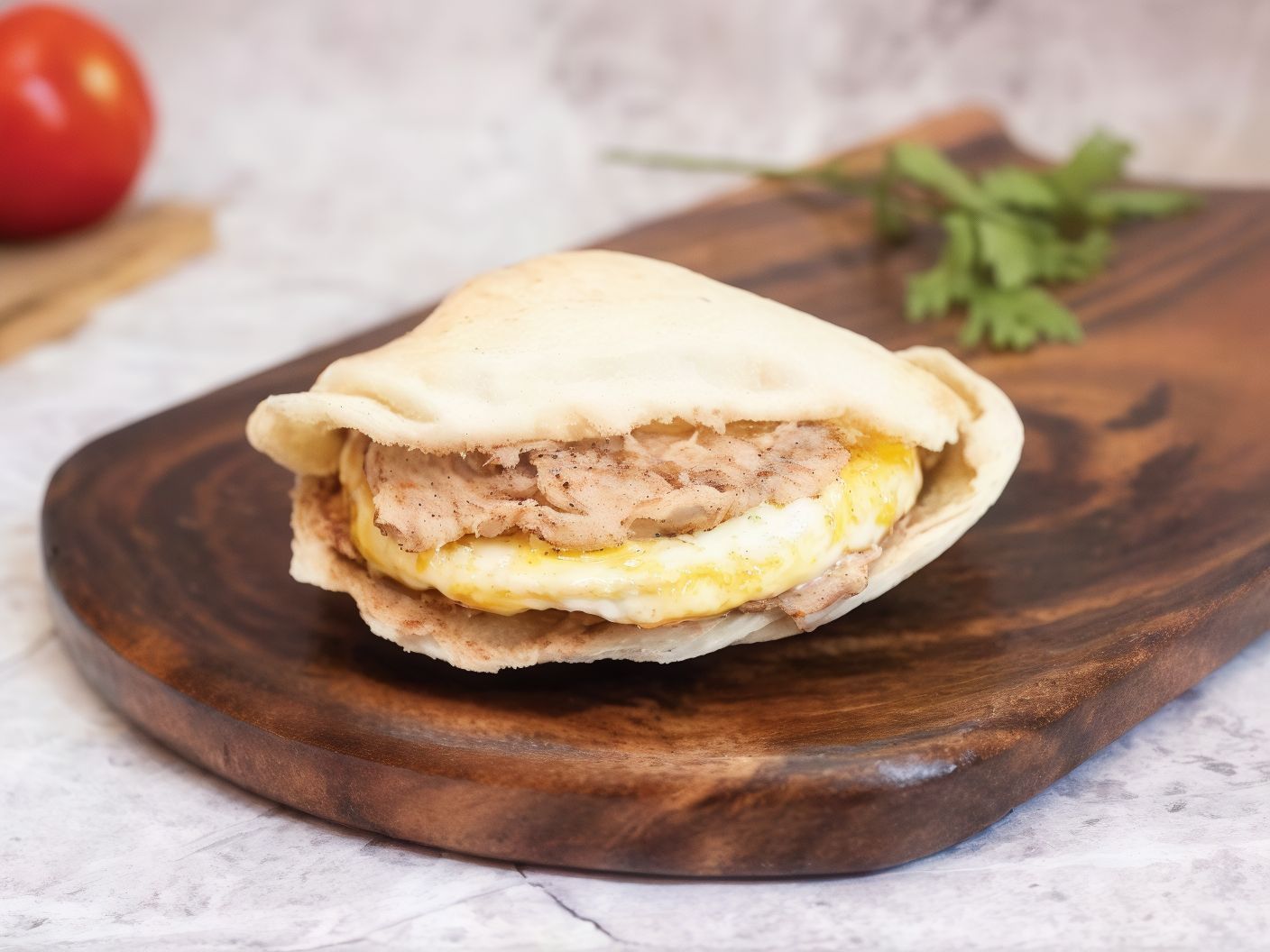 Foul sandwich with fried eggs