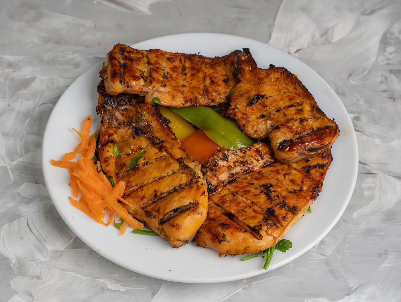 Grilled boneless chicken breast charcoal