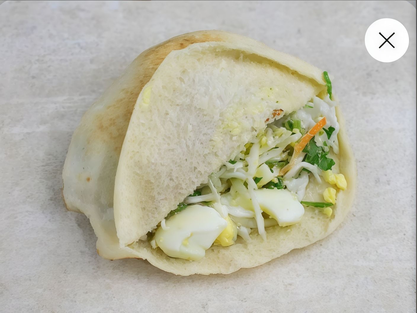 Boiled egg sandwich