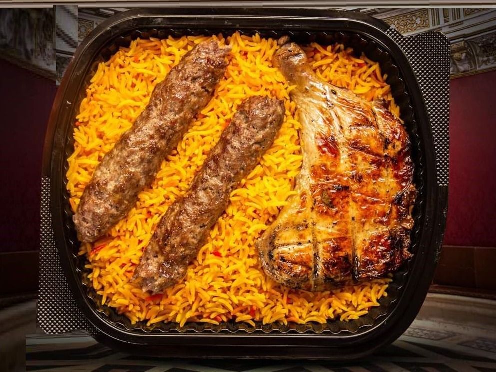 Quarter chicken and grilled kofta meal