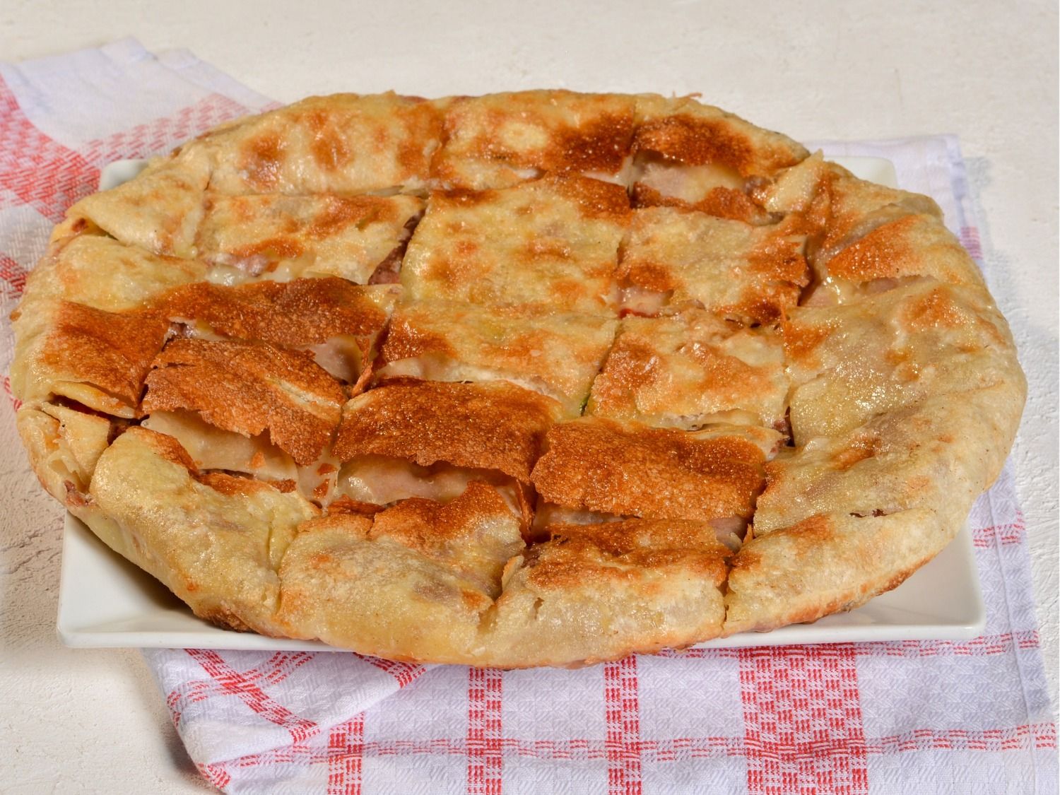 Savory Feteer with Pastrami and Kiri Cheese