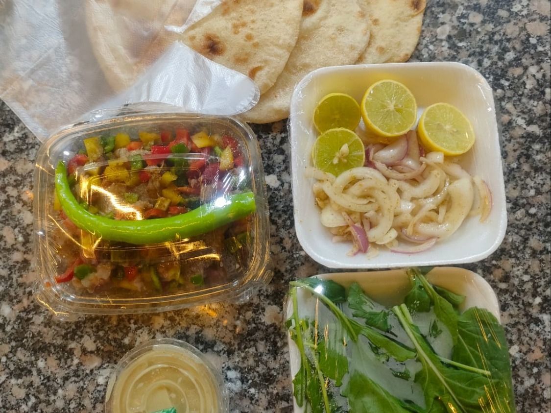 Herring salad meal with Bell pepper
