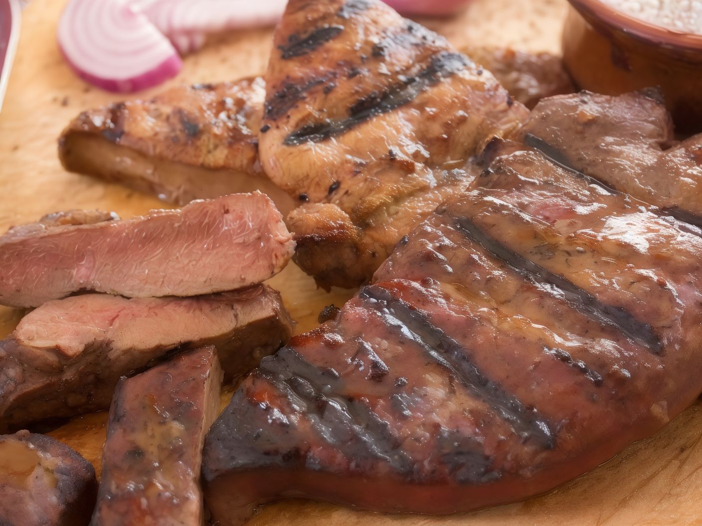 Grilled Mutton Sausage And Grilled Liver Mix Meal