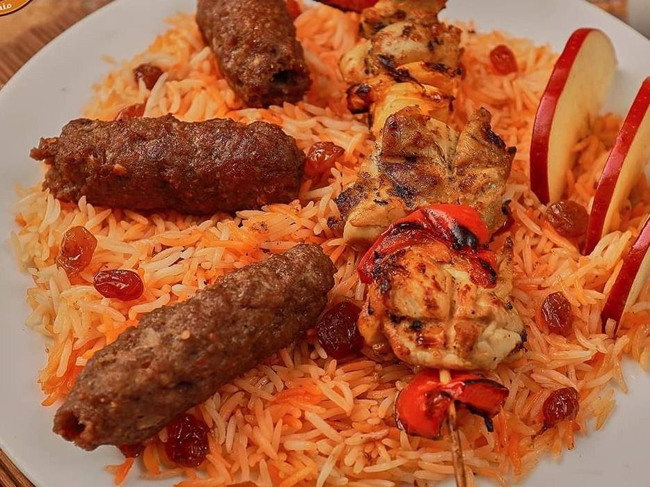 Mixed Kofta and Shish Tawook with Rice