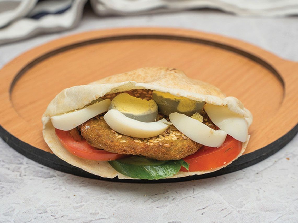 Taamia with Eggs Sandwich