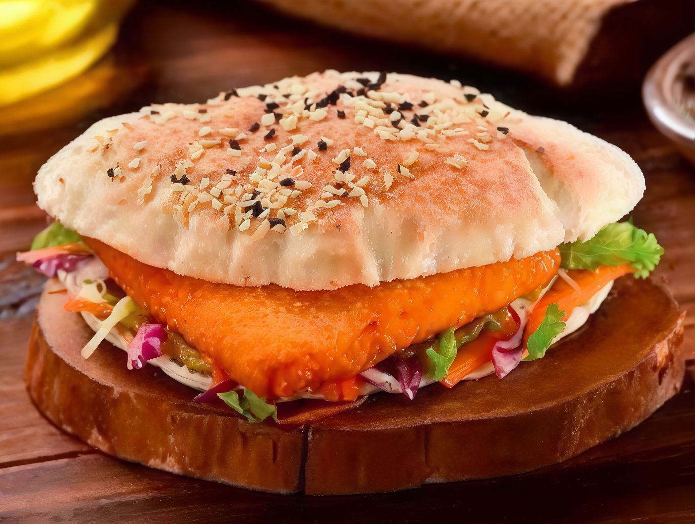 Fried cheese sandwich with tomato