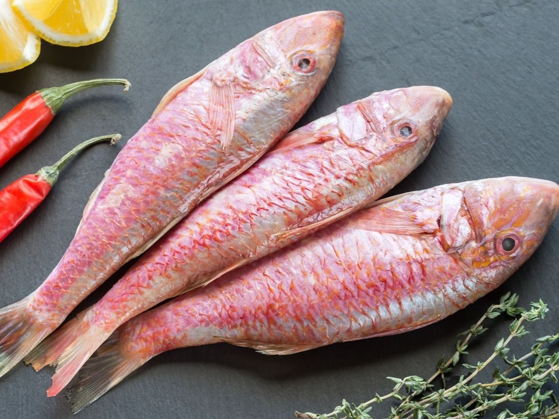 Fresh, Raw, Cleaned Red Mullet