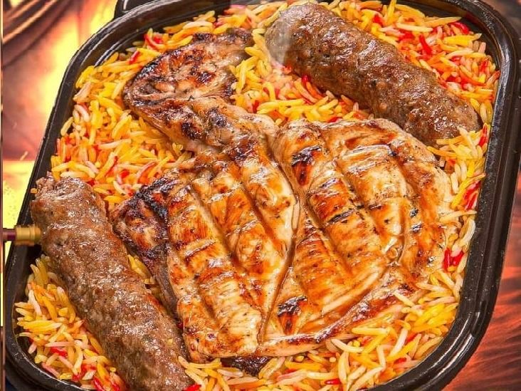Grilled chicken breast and kofta meal