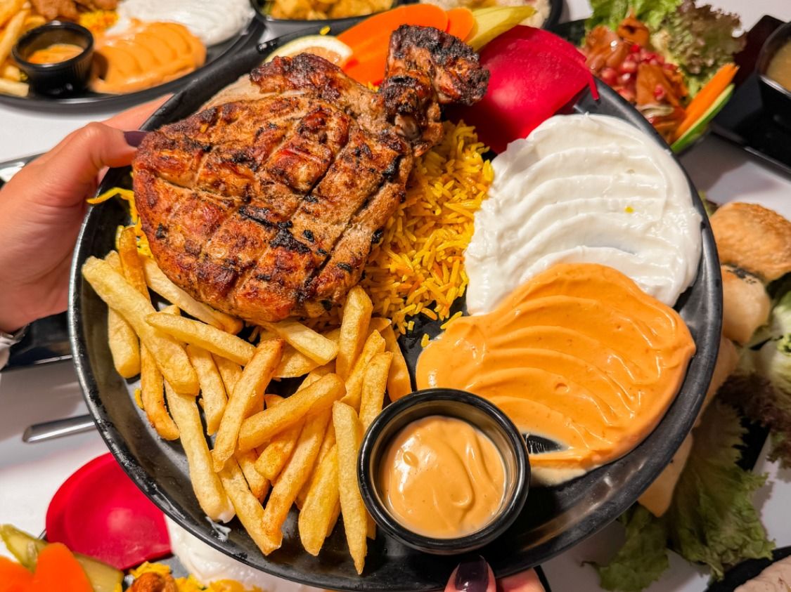Quarter charcoal grilled chicken breast