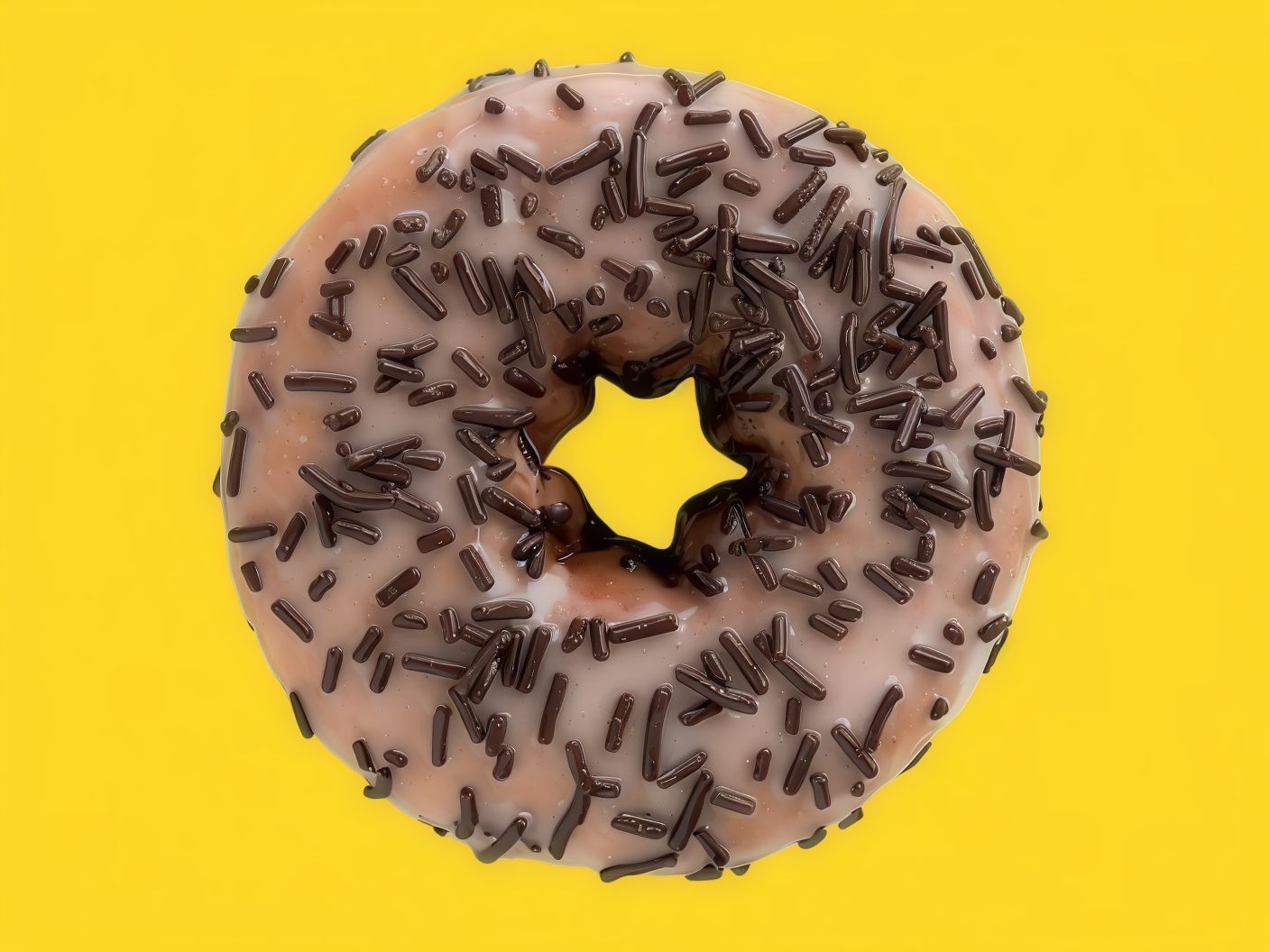 Glazed Doughnut With Chocolate Sprinkles