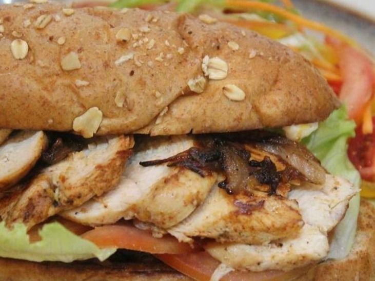 Grilled Chicken Breasts Sandwich.