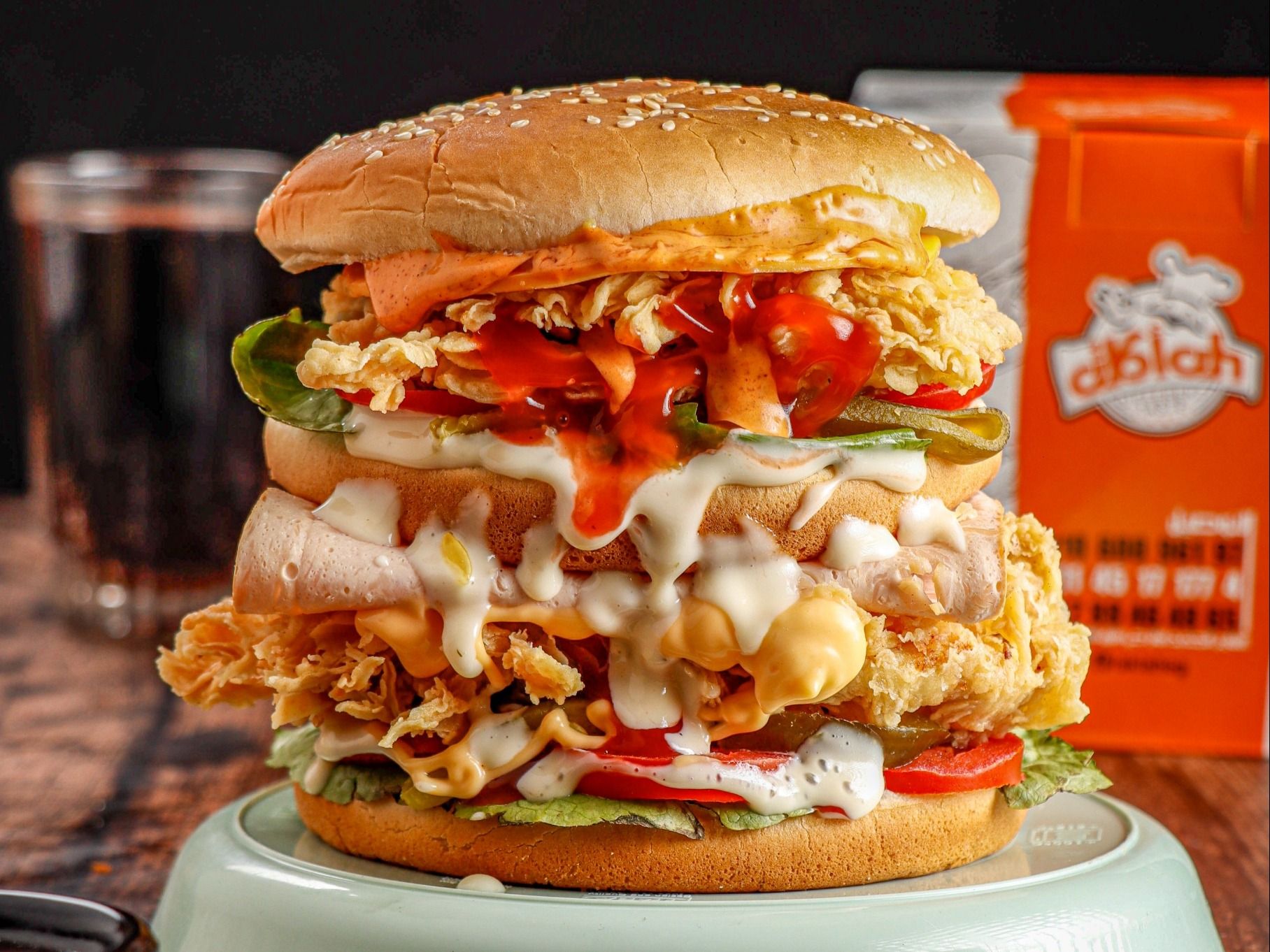 fire chicken burger