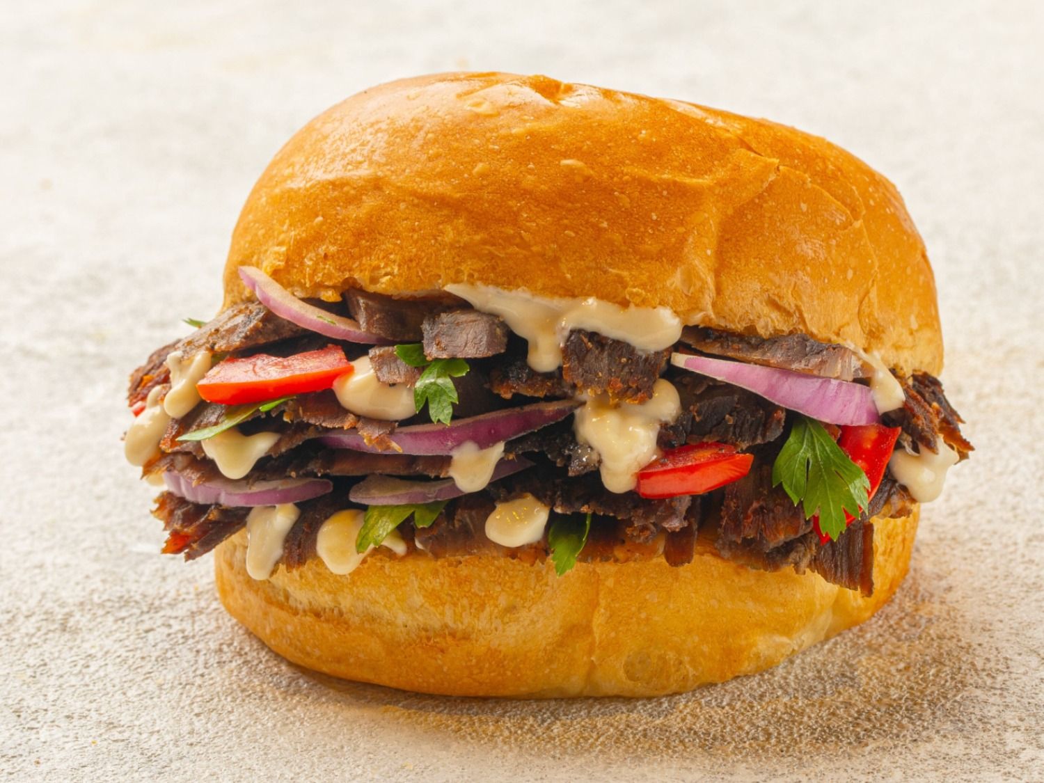 Egyptian Shawarma Meat Bun Bread