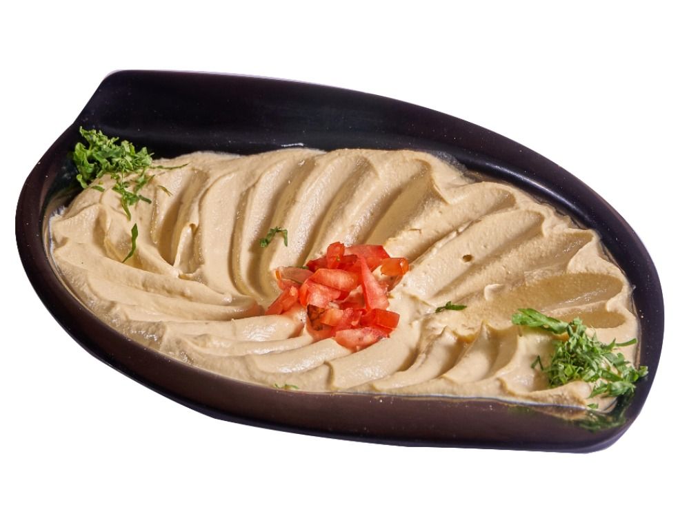 Hummus with sesame paste plate
