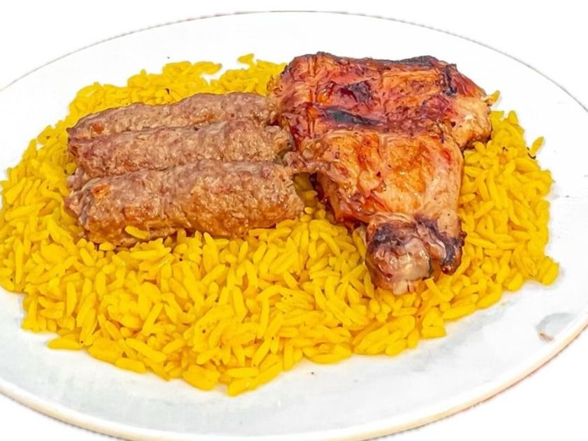 Charcoal grilled chicken and kofta - thigh