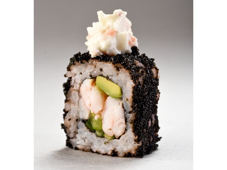 Wasabi Shrimp with Caviar Roll