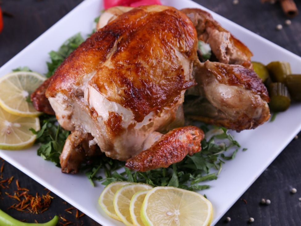 Grilled Chicken On Plain Grill