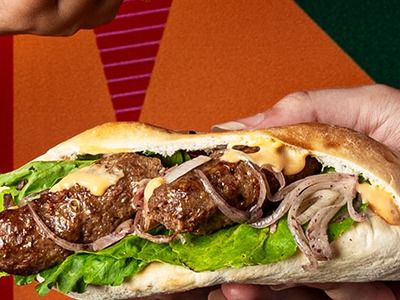 Spicy beef kofta sandwich