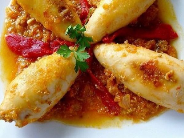 Stuffed Baladi Calamari, Suez Style