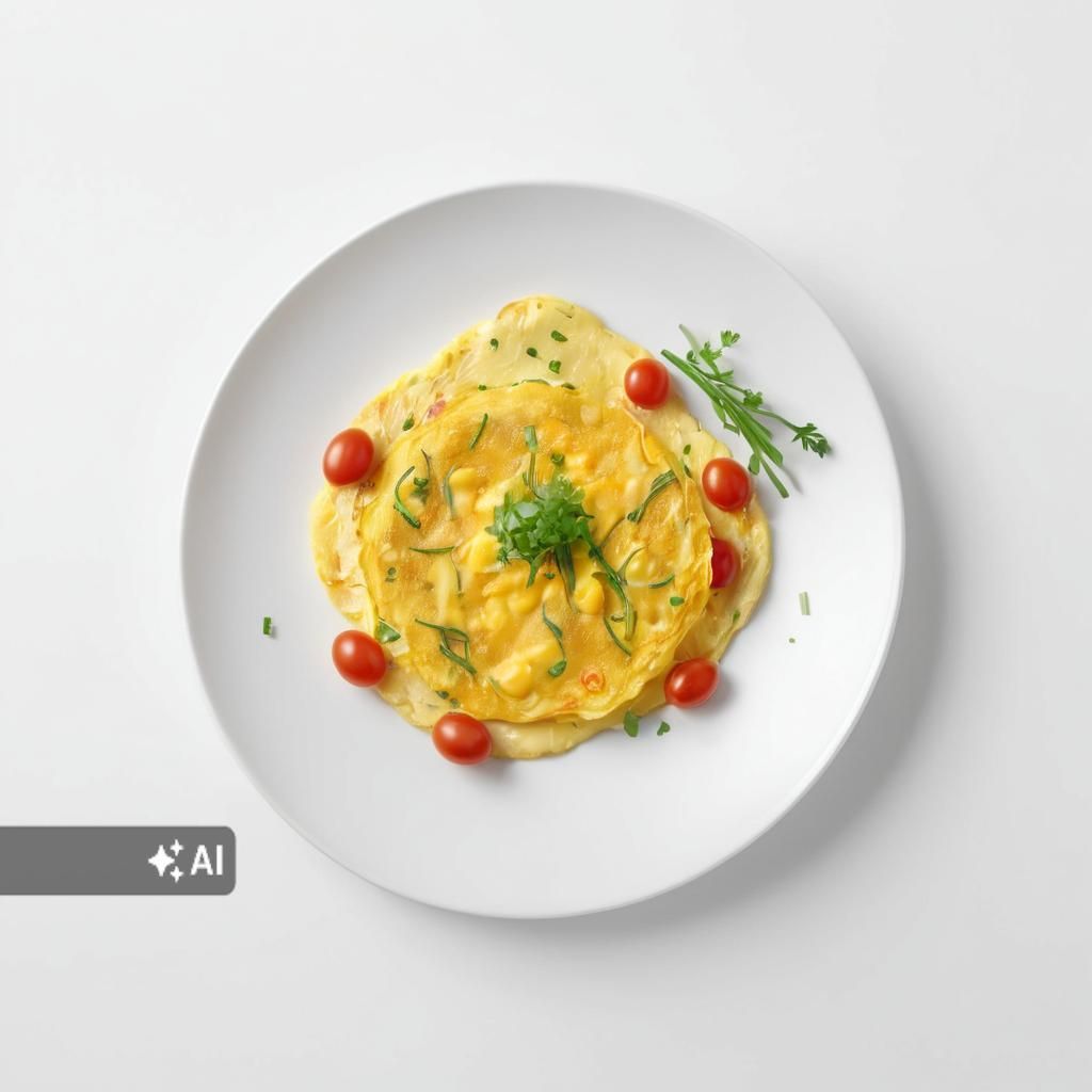 Omelet with turkey and mushrooms