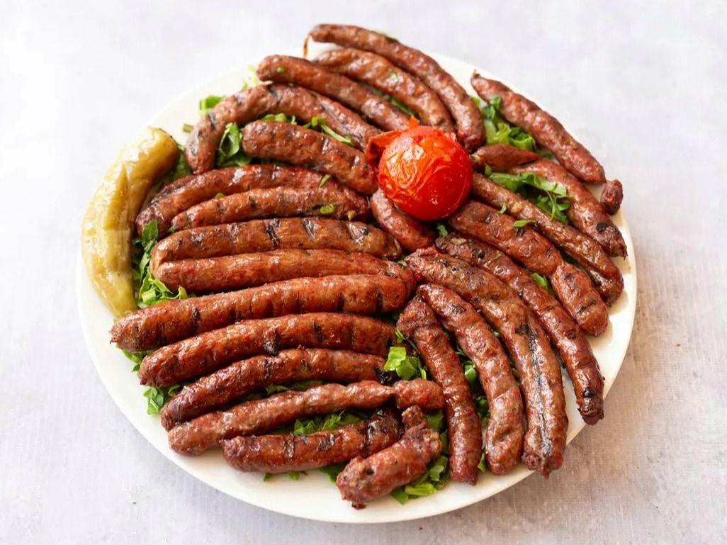 Grilled lamb sausage