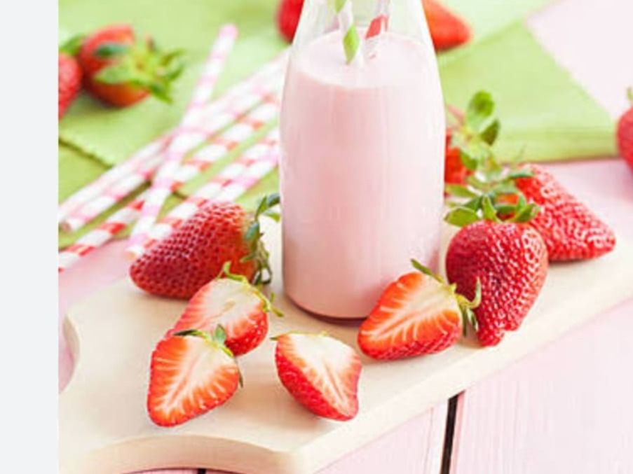 Fresh Strawberry Juice With Milk