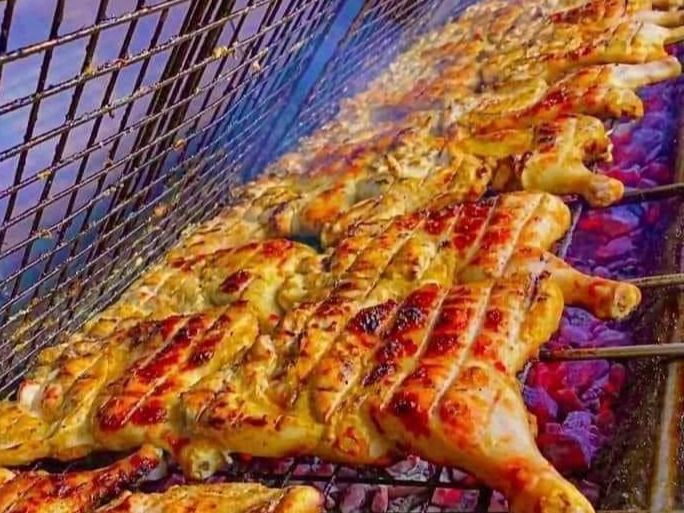 Grilled Chicken On Charcoal