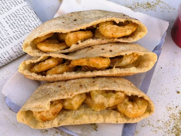 Baladi Bread Shrimp Sandwich (Extra Shrimp)