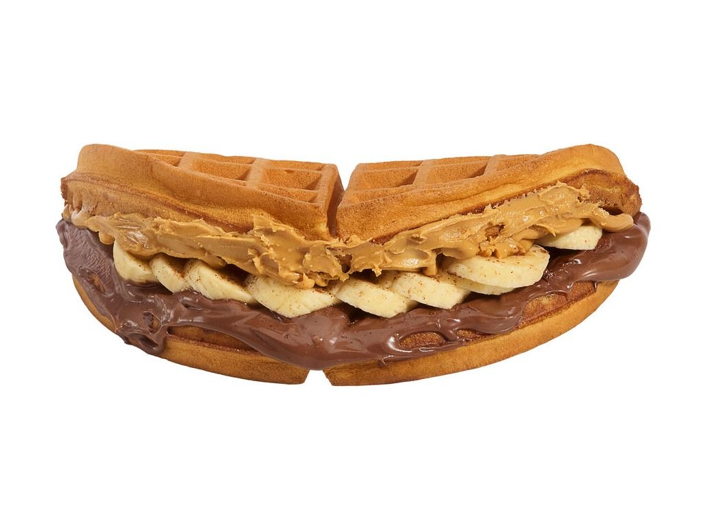 Banana Peanut Butter Belgian Waffle - Hold It