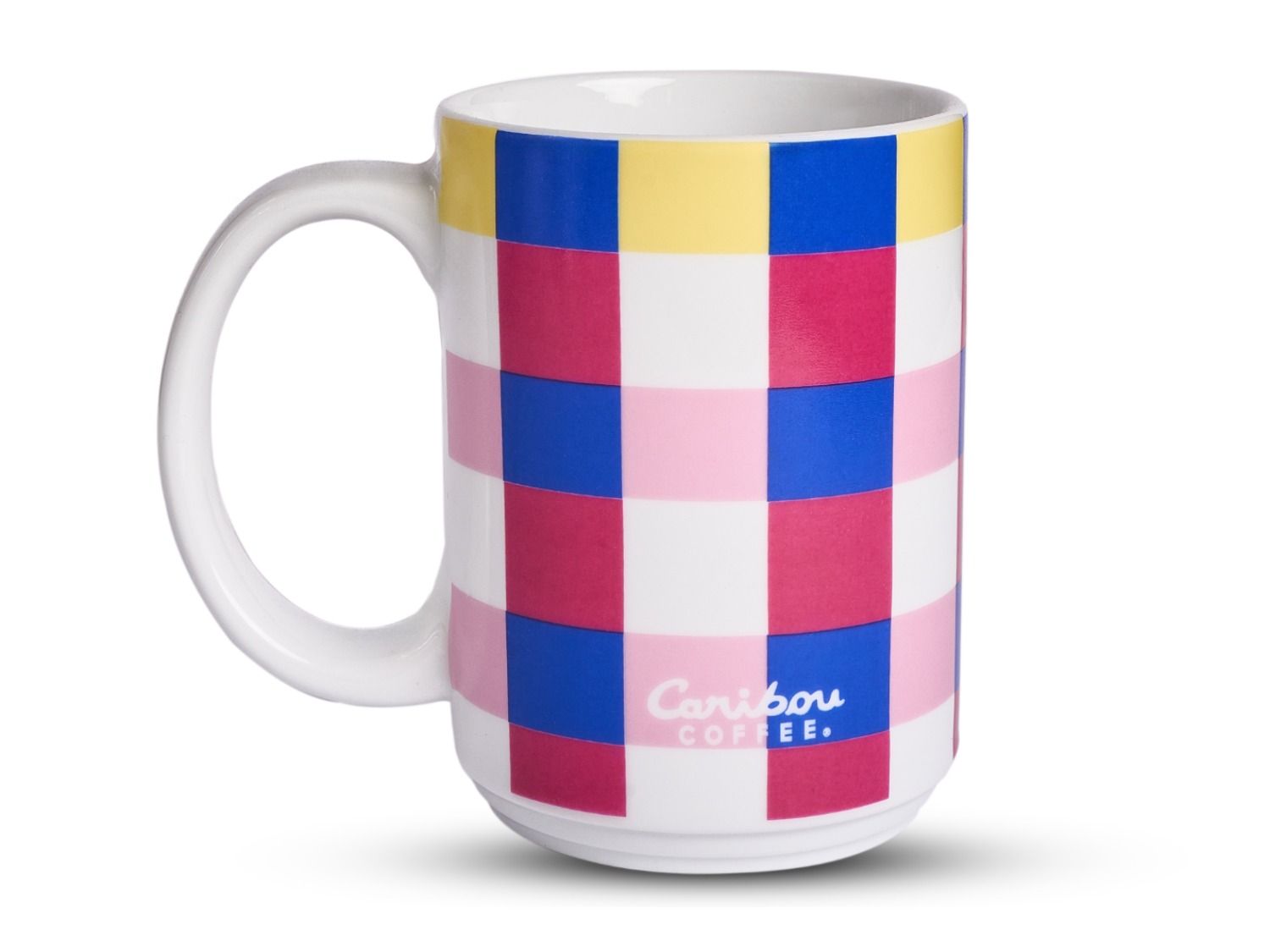 Mug 12 Oz Pink Colour Squares