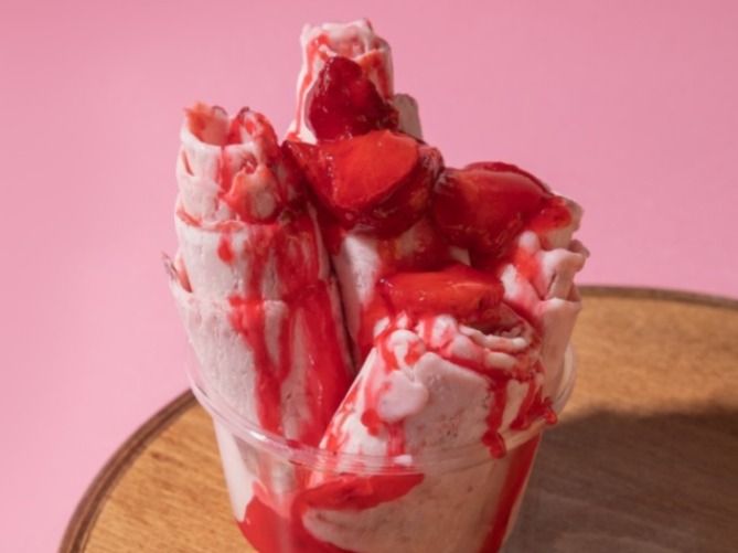 Strawberry Rolled Ice Cream