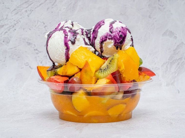 Fruit Slad With Ice Cream