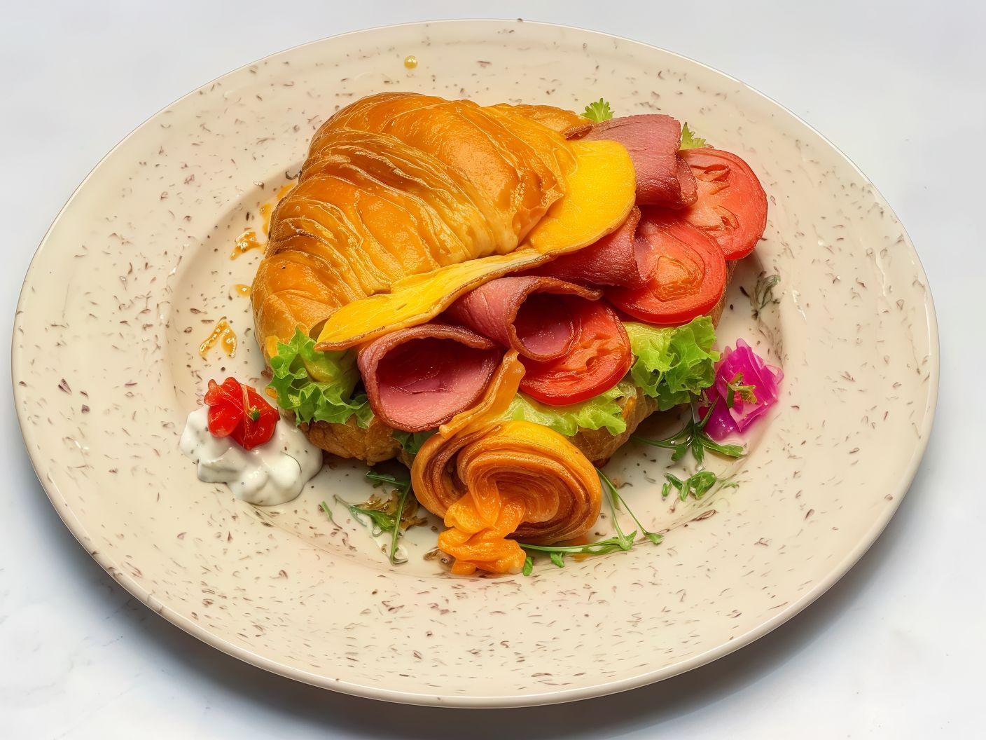 Beef bacon croissant