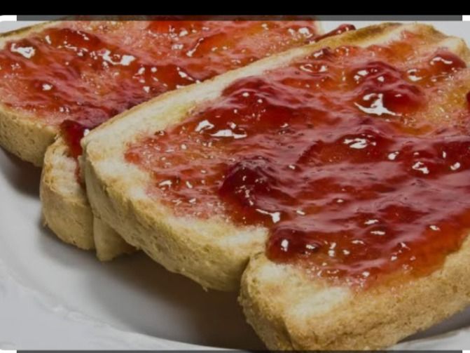Strawberry jam and cream sandwich