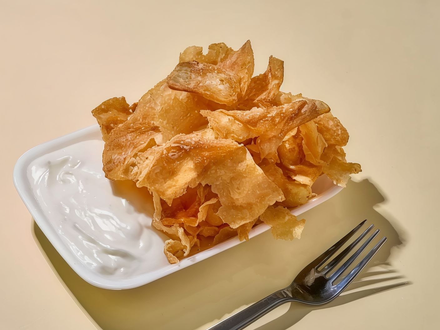 Garlic dip Dish and Toasted Bread