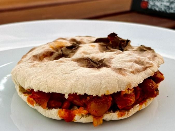 Ful With Tomato Sauce Sandwich