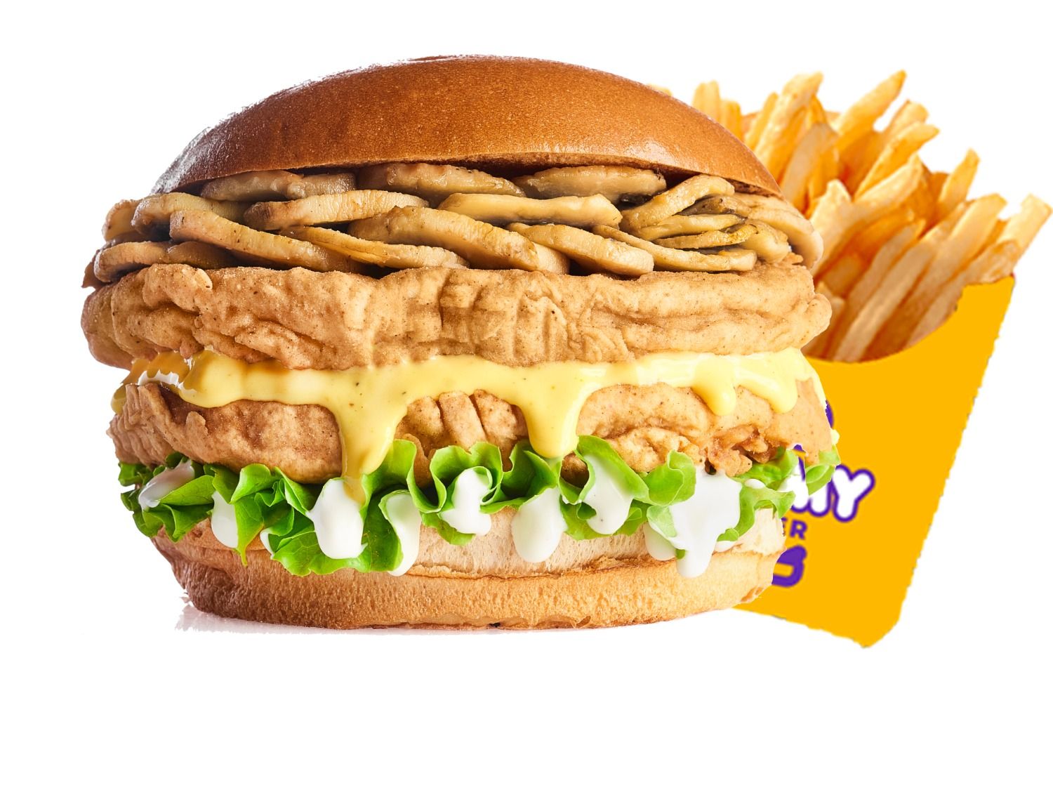 Yummy Mushroom Chicken Burger