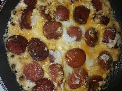 Sausage omelet sandwich