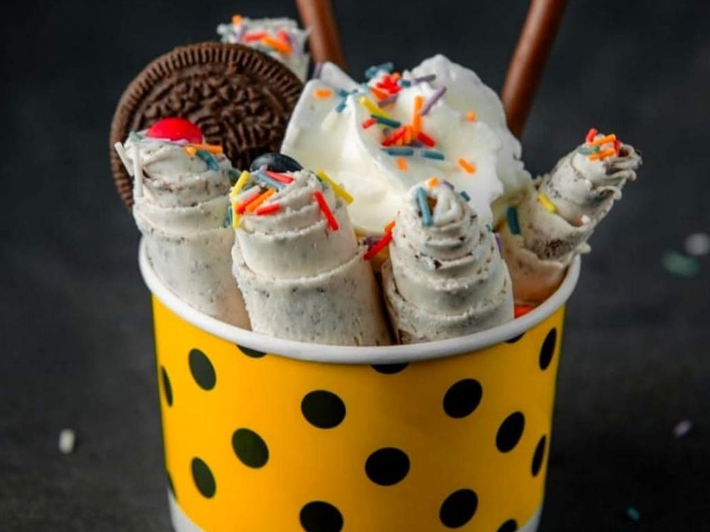 Oreo+nutella Ice Cream Roll