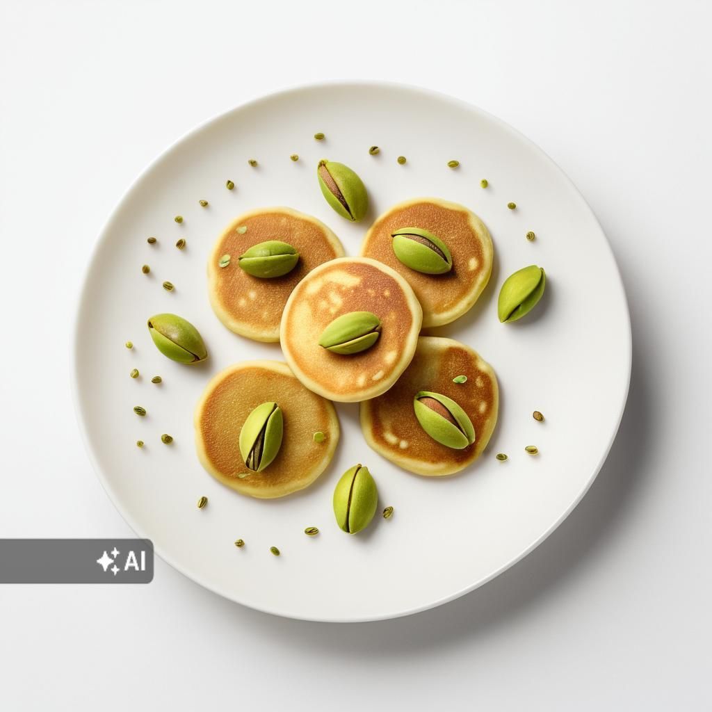 Mini Pancakes Half Pistachio Half White Chocolate