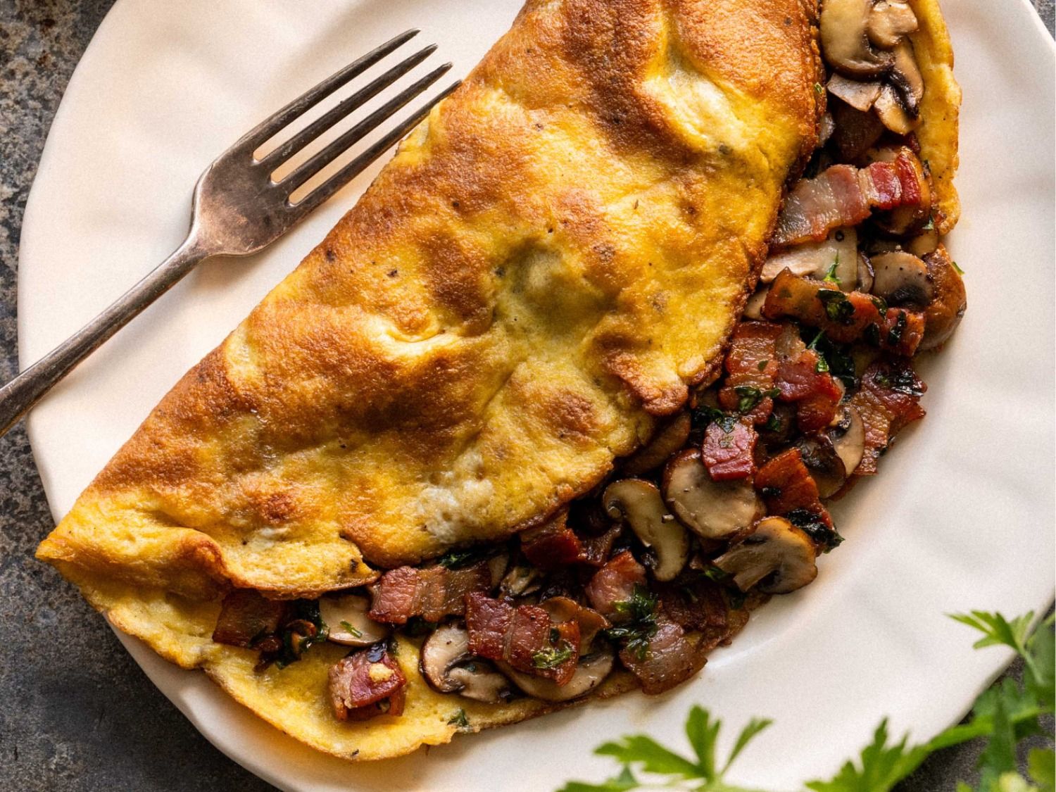 Beef Bacon And Mushroom Eggs