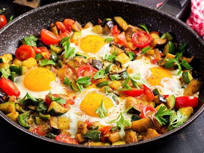 Fried Eggplant With Egg