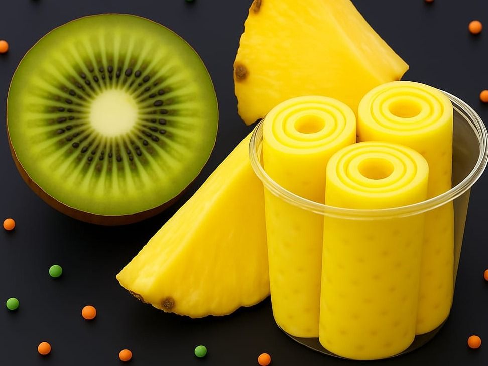 Kiwi With Pineapple Ice Cream Roll