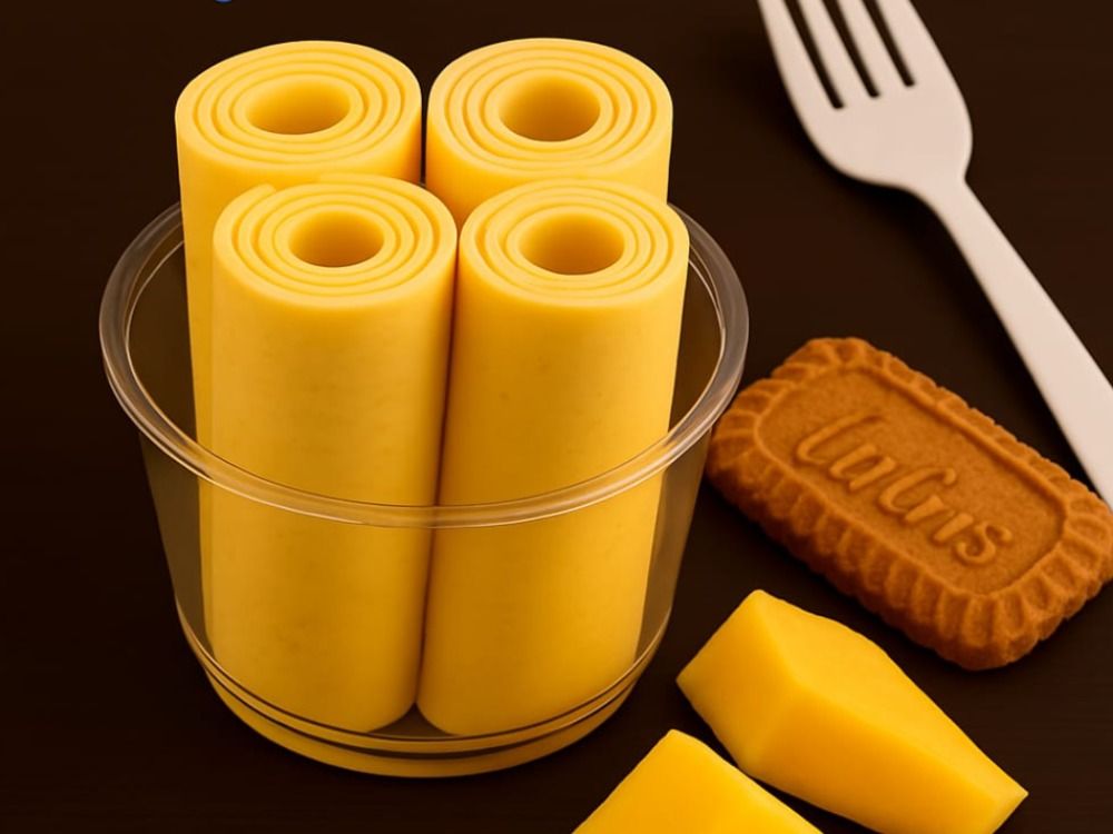 Mango With Lotus Biscuits Ice Cream Roll