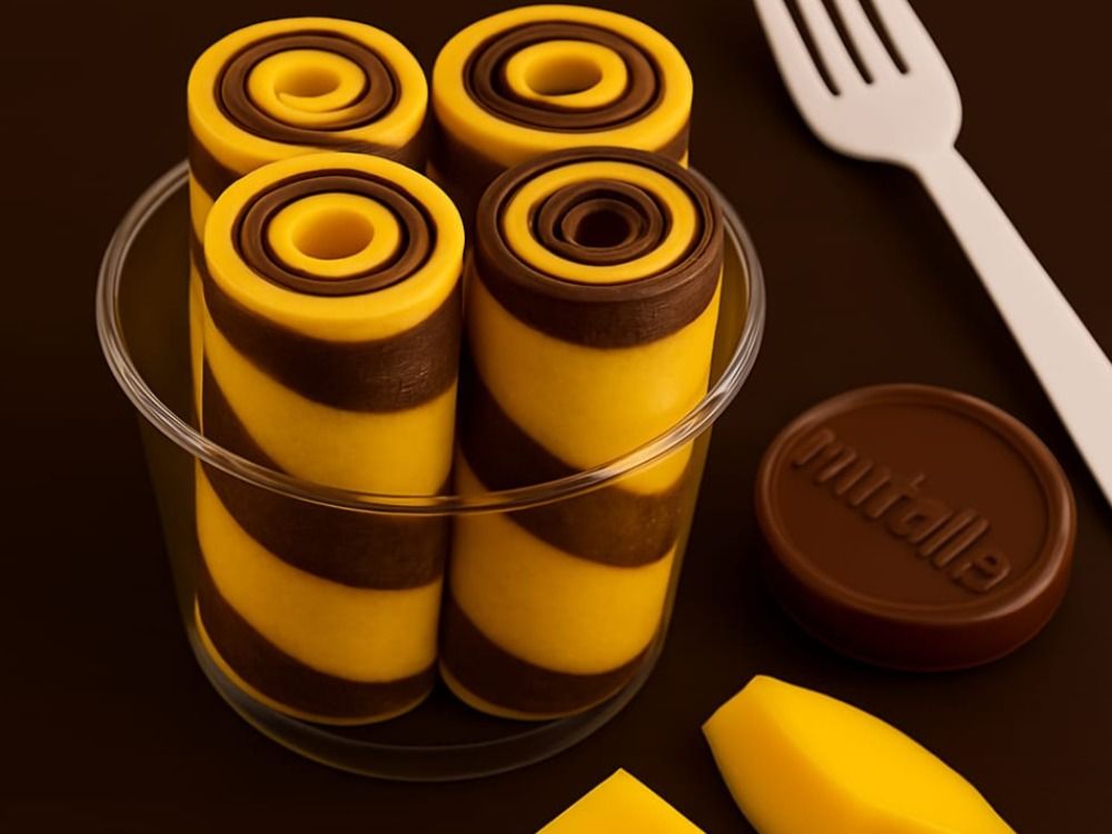 Mango With Neutila Ice Cream Roll
