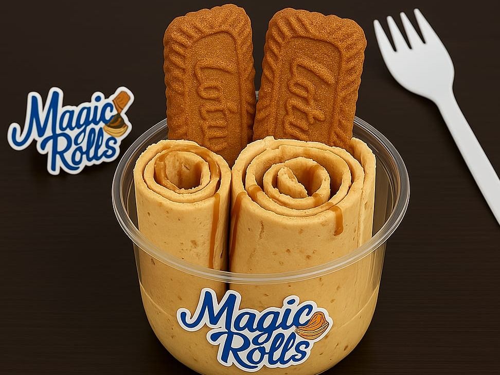 Lotus Biscuit Ice Cream Roll
