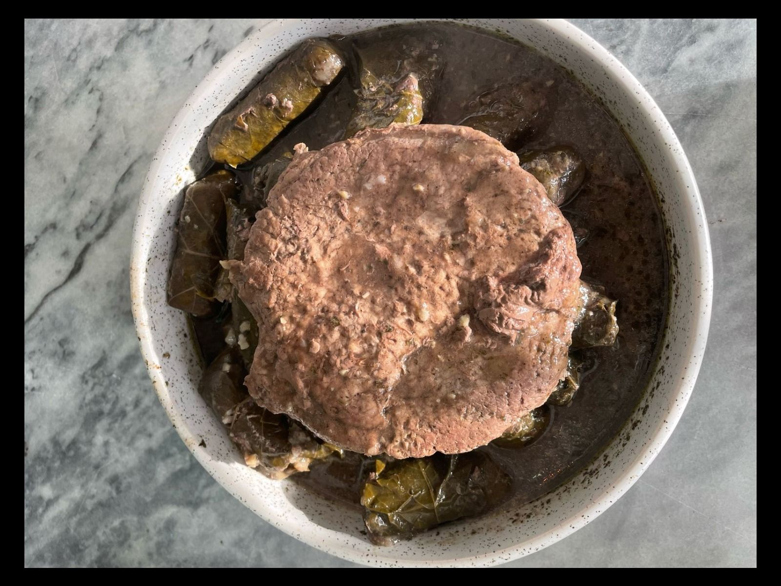 Vine Leaves And Meat Sharhat