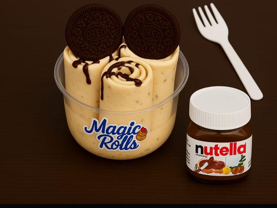 Nutella And add Oreo Ice Cream Roll