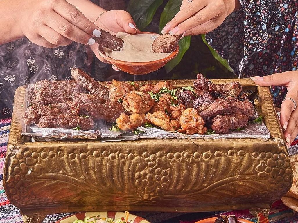 Rotisserie lamb grill