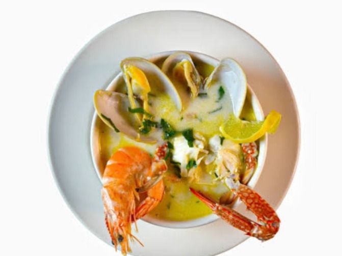 Unleavened Seafood Soup without bones...